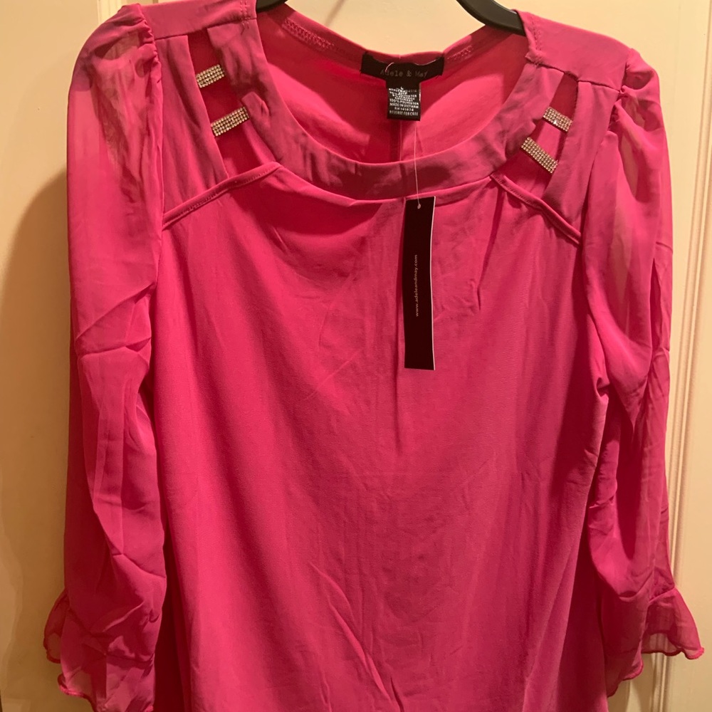 Adele & May Long Sleeve Blouse Size L NWT